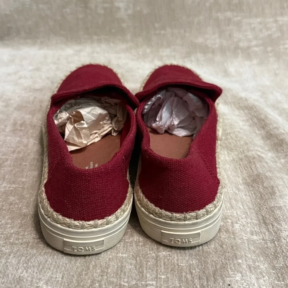 Toms Burgundy Espadrille Slip-Ons